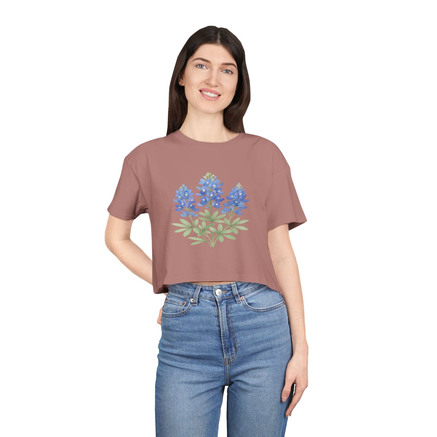 Lone Star Bluebonnet Crop Top