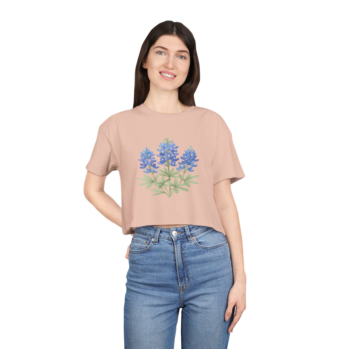 Lone Star Bluebonnet Crop Top