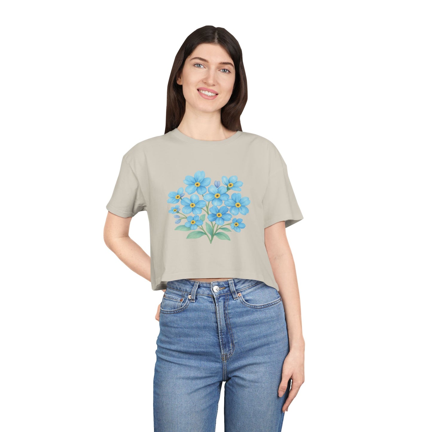 Midnight Forget-Me-Not Crop Top