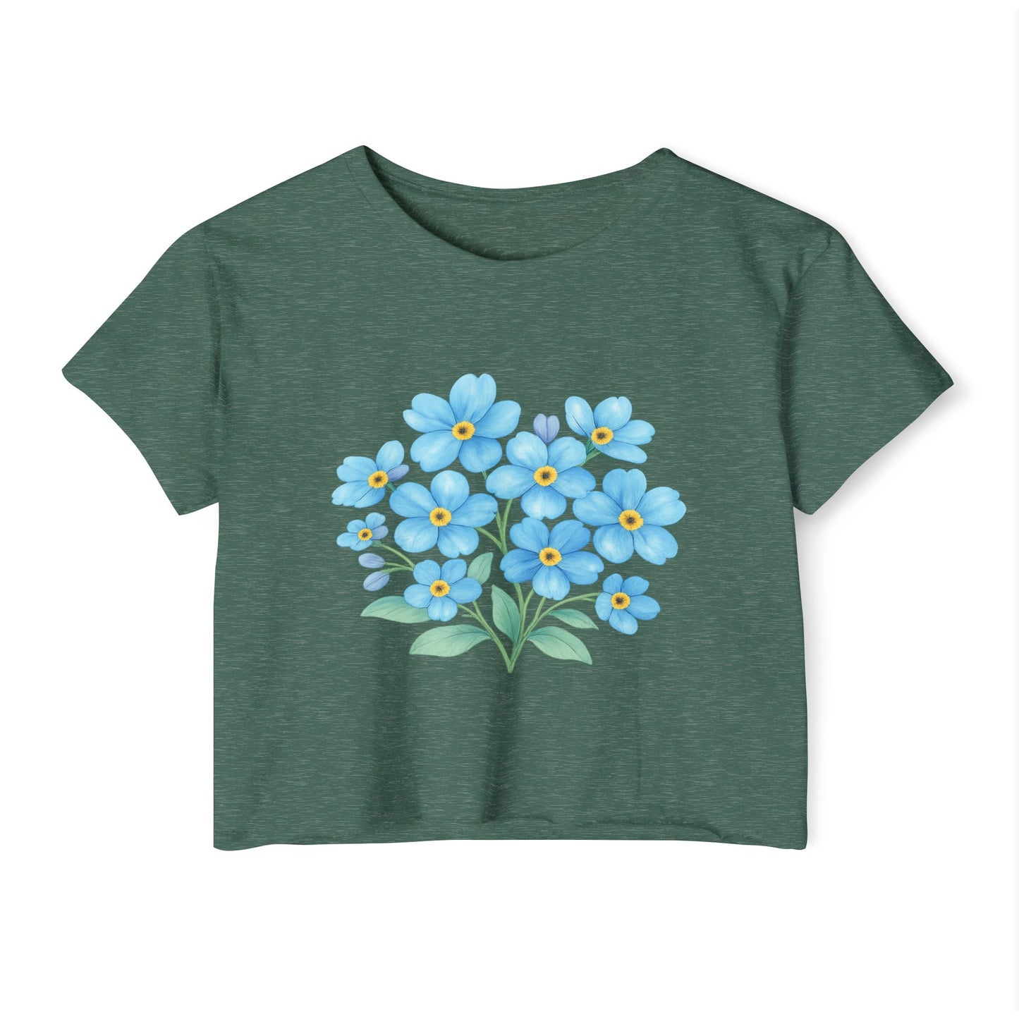 Midnight Forget-Me-Not Festival Crop Top