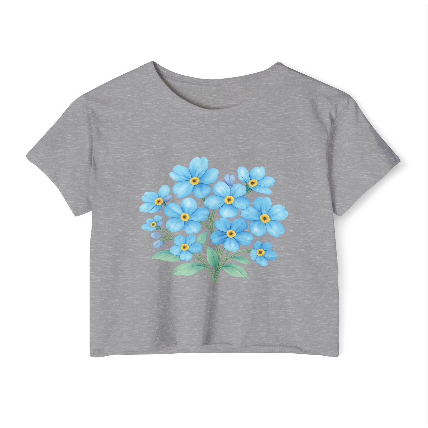 Midnight Forget-Me-Not Festival Crop Top