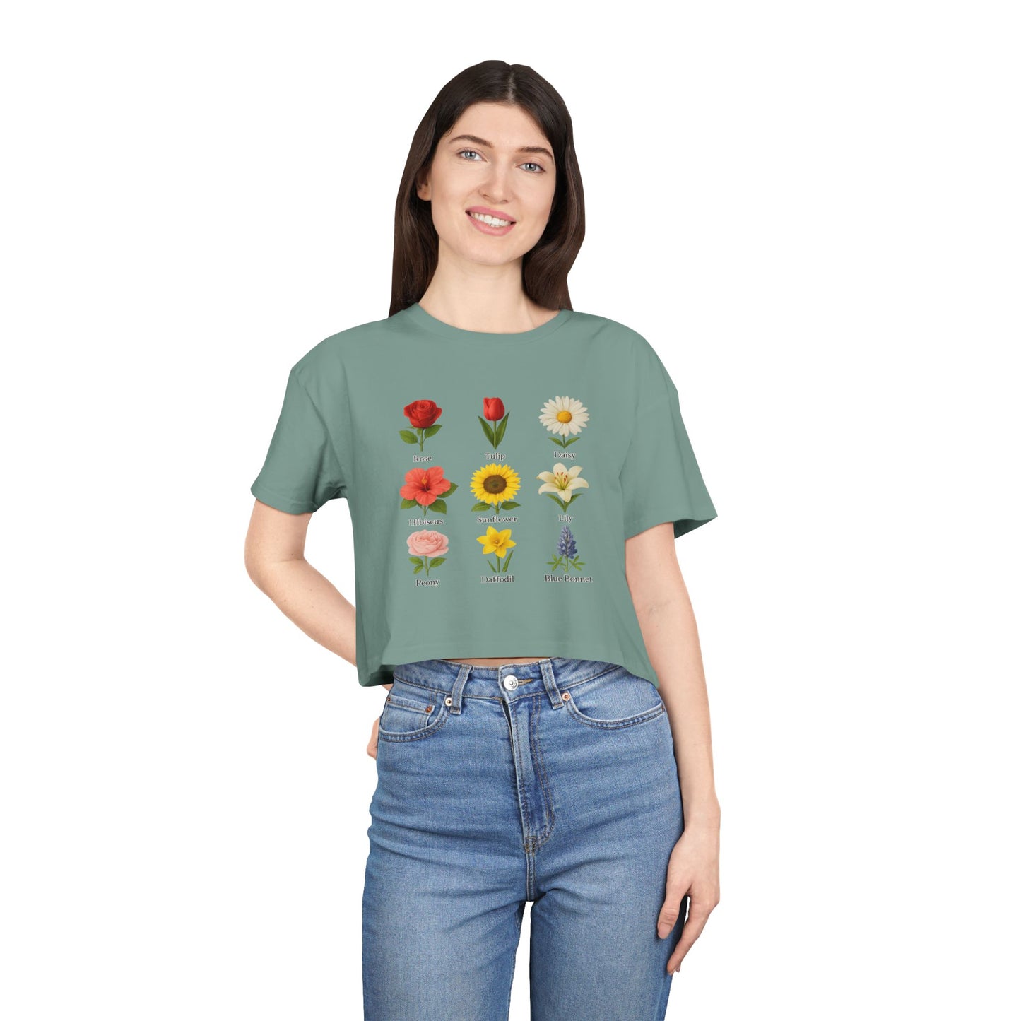 Floral Symphony Crop Tee