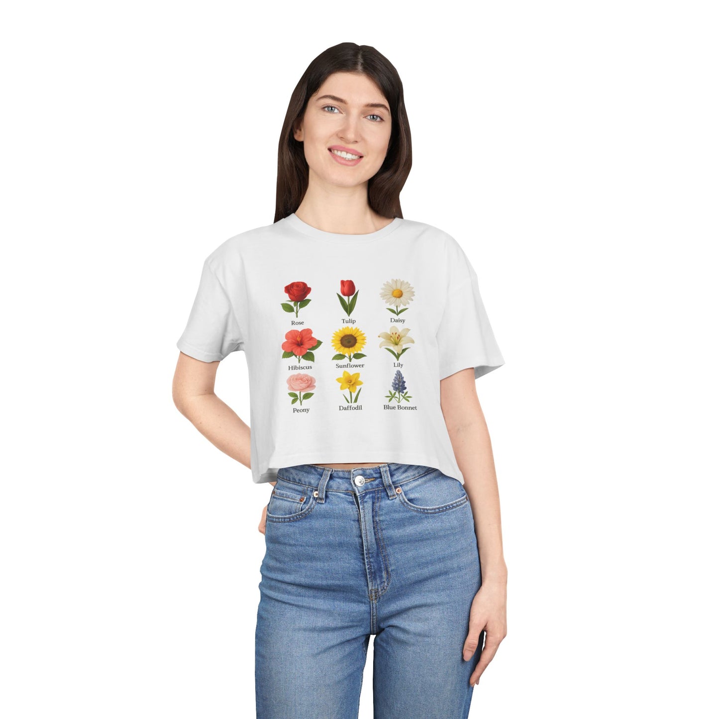 Floral Symphony Crop Tee