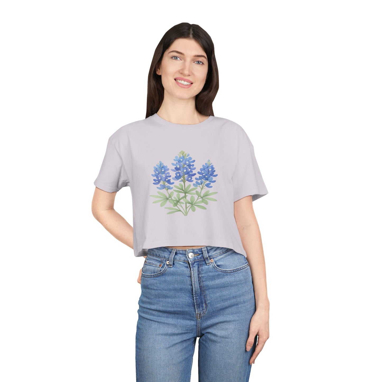 Lone Star Bluebonnet Crop Top