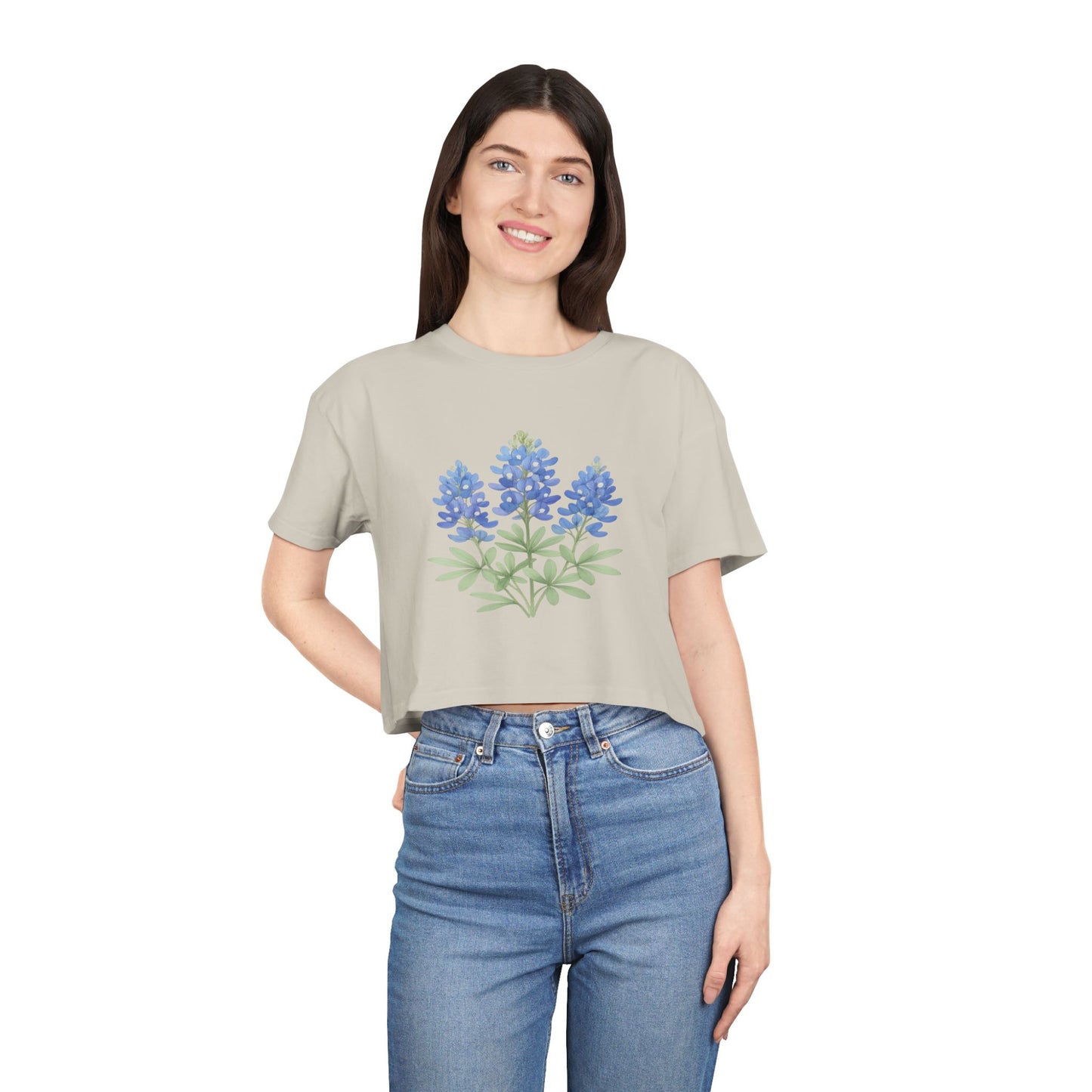 Lone Star Bluebonnet Crop Top