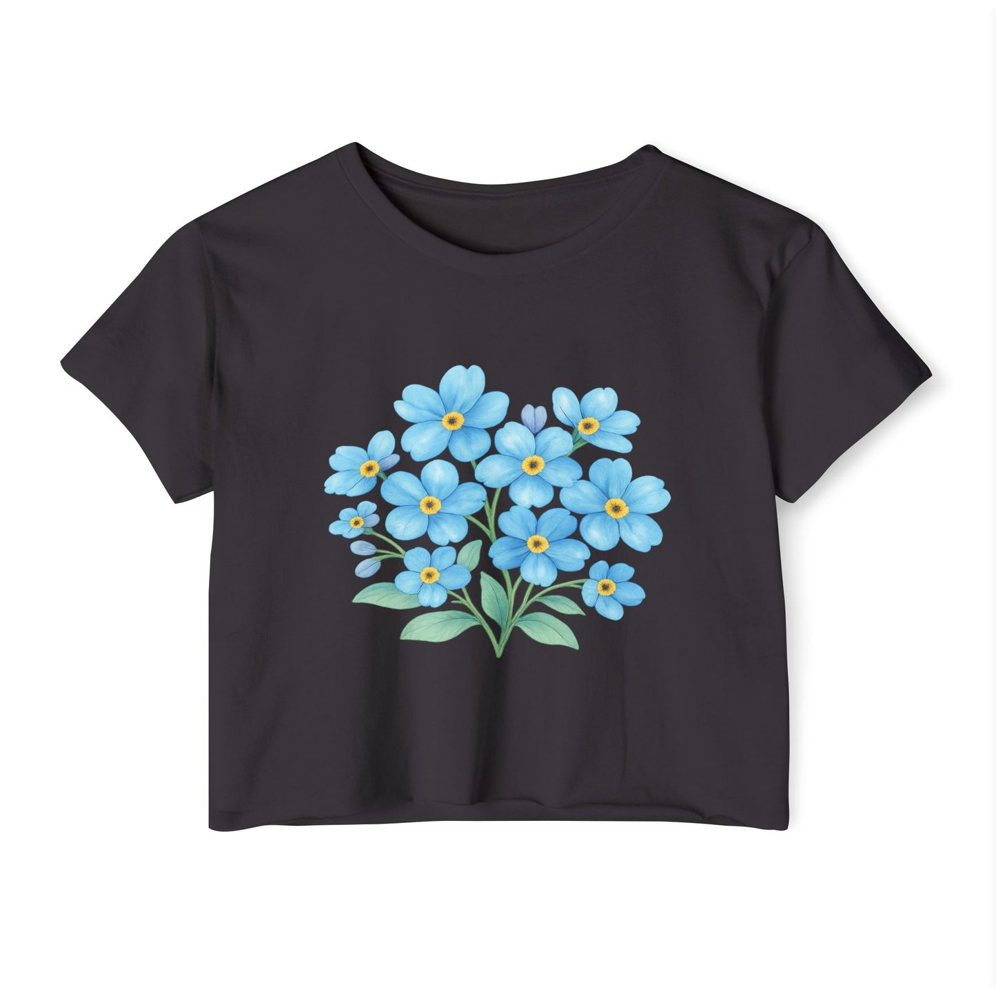 Midnight Forget-Me-Not Festival Crop Top