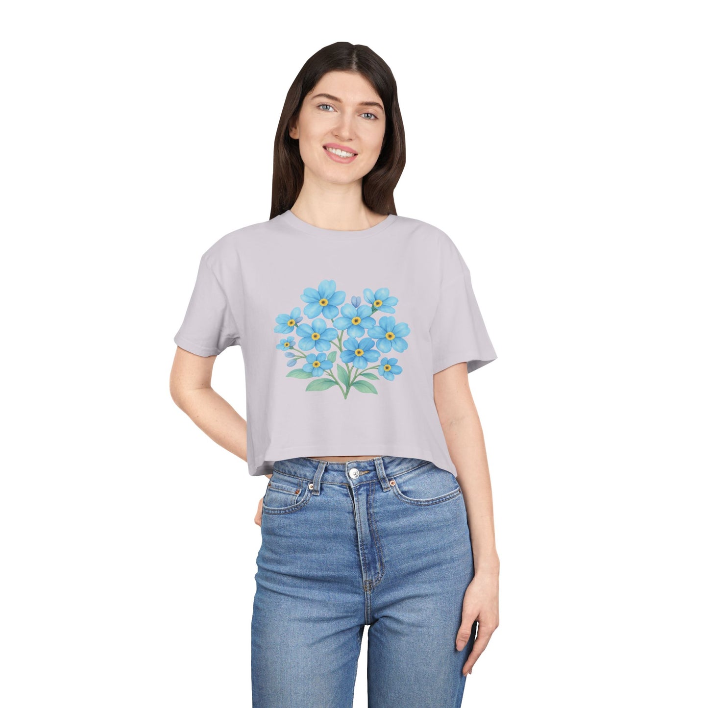 Midnight Forget-Me-Not Crop Top