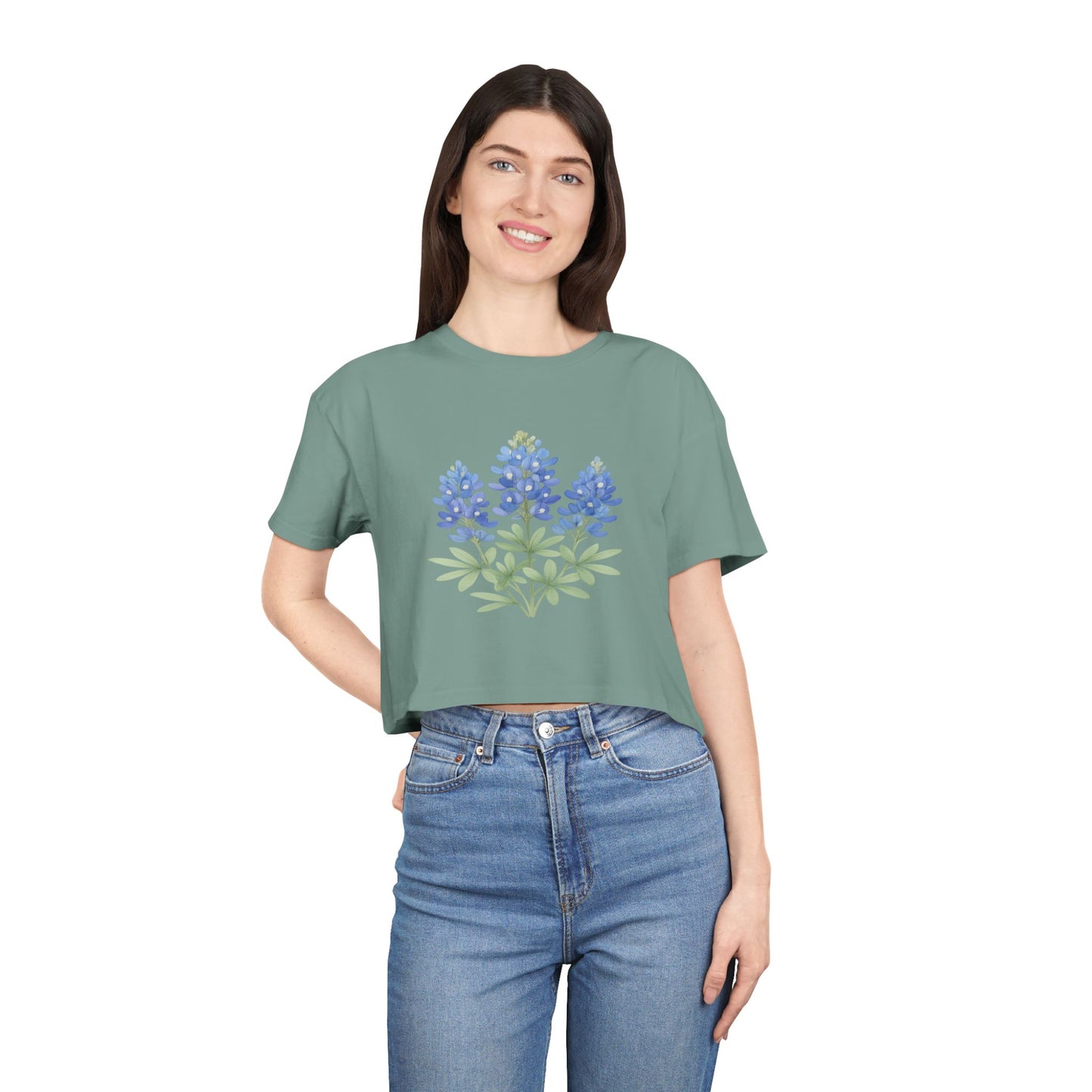 Lone Star Bluebonnet Crop Top