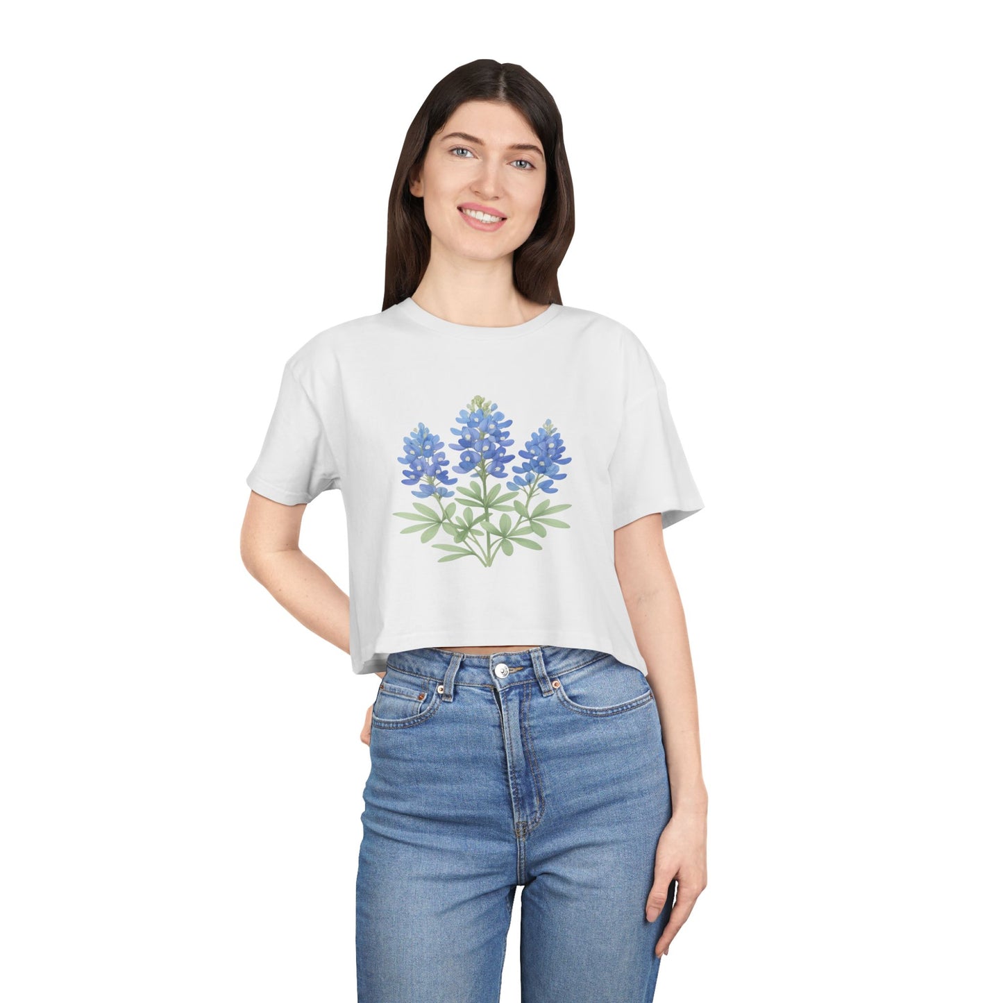 Lone Star Bluebonnet Crop Top