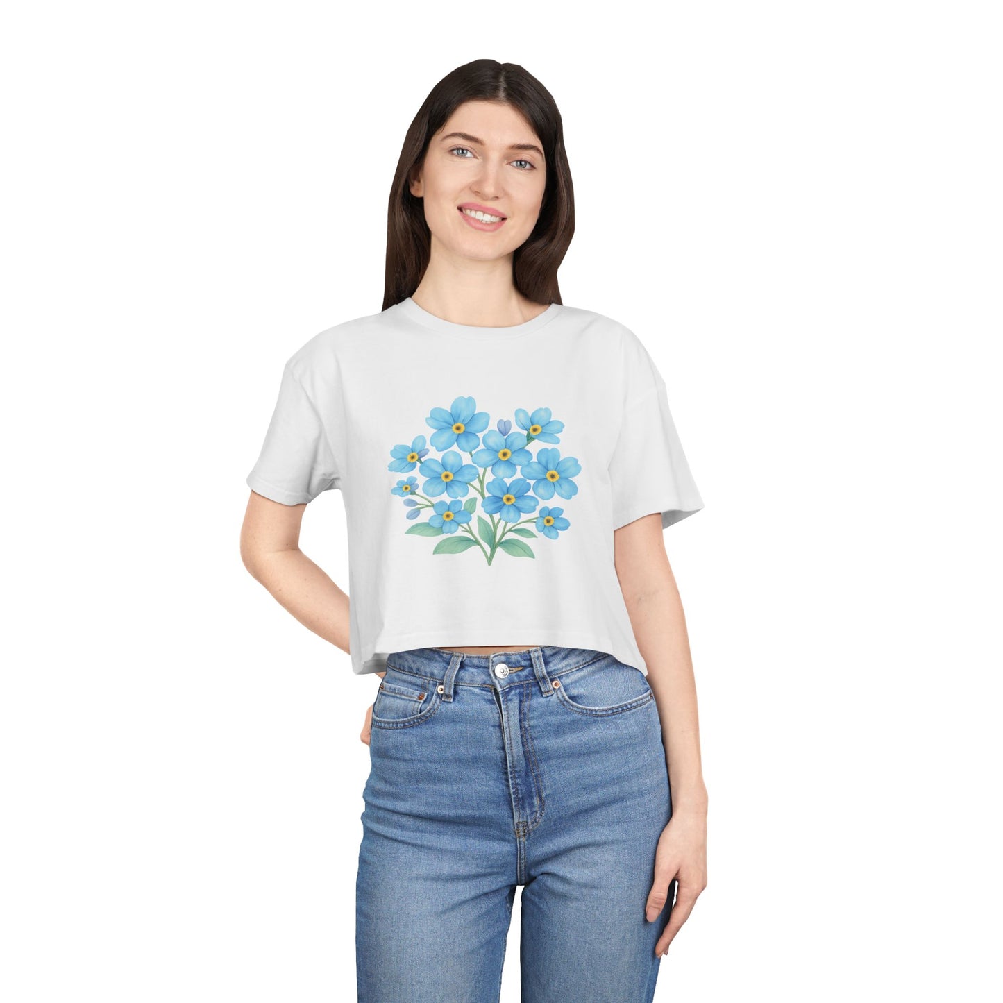 Midnight Forget-Me-Not Crop Top
