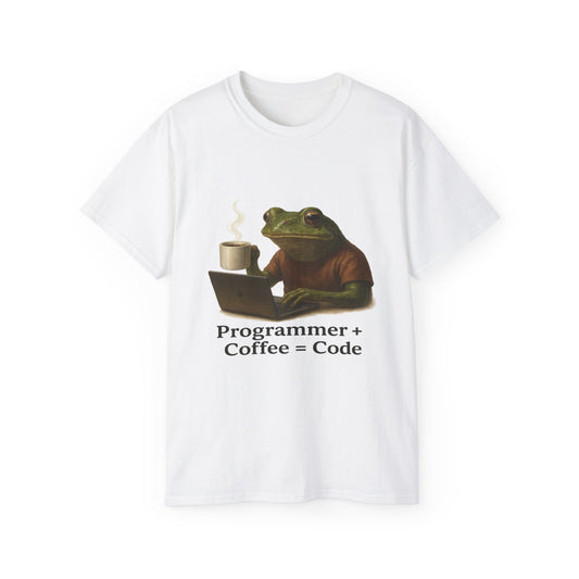 Code Croaker: Coffee-Powered Frog Tee