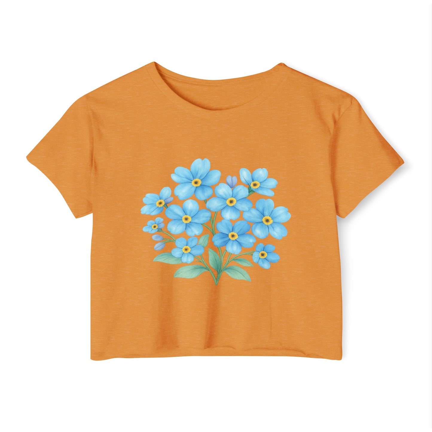 Midnight Forget-Me-Not Festival Crop Top