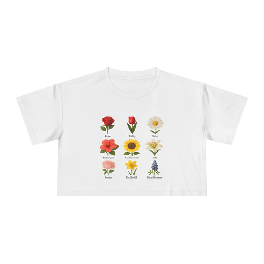 Floral Symphony Crop Tee