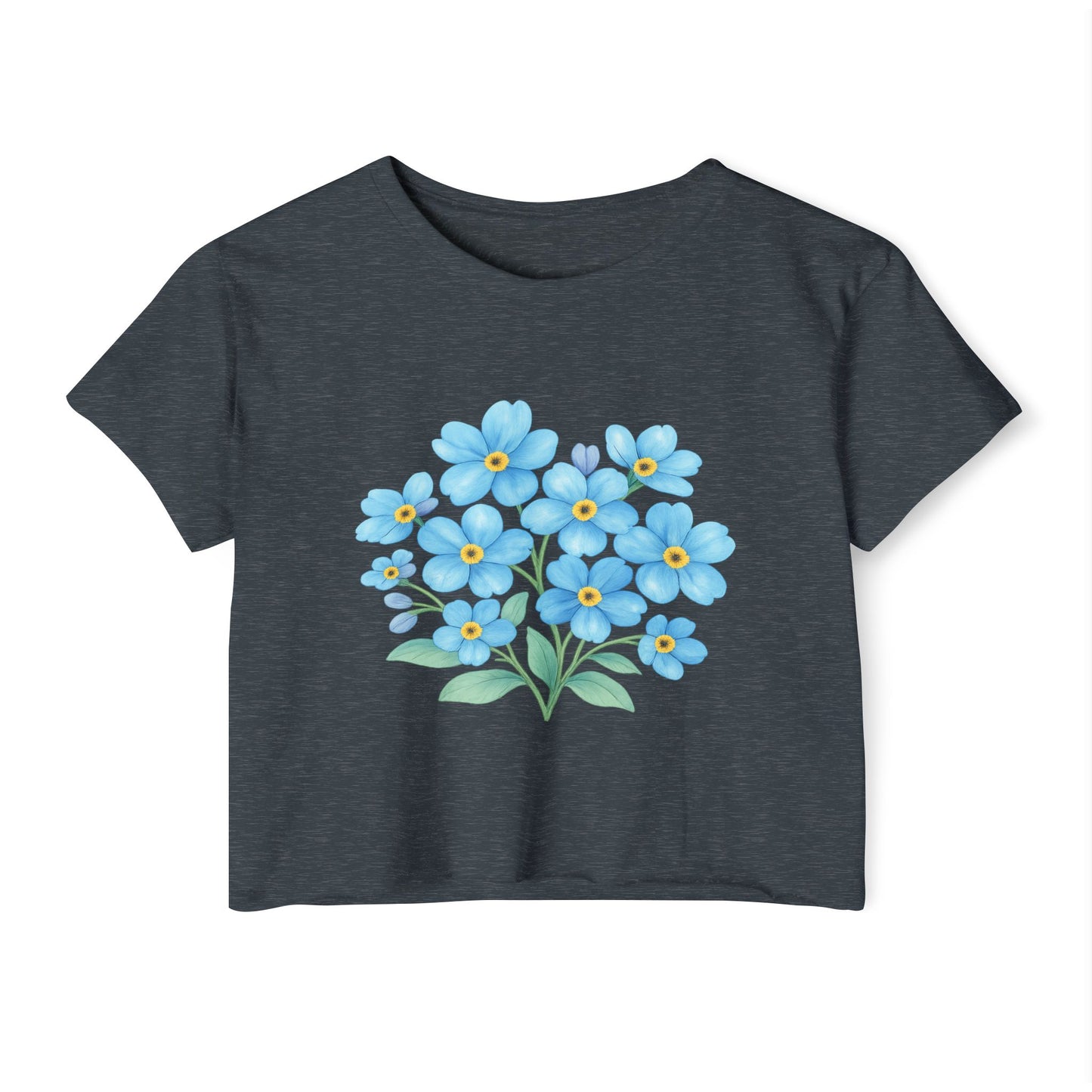Midnight Forget-Me-Not Festival Crop Top