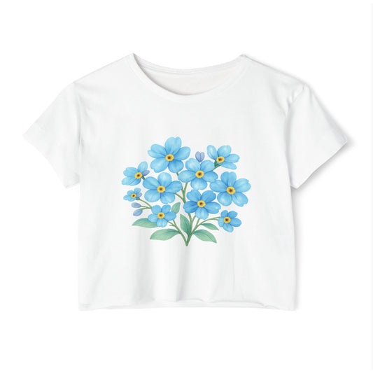 Midnight Forget-Me-Not Festival Crop Top