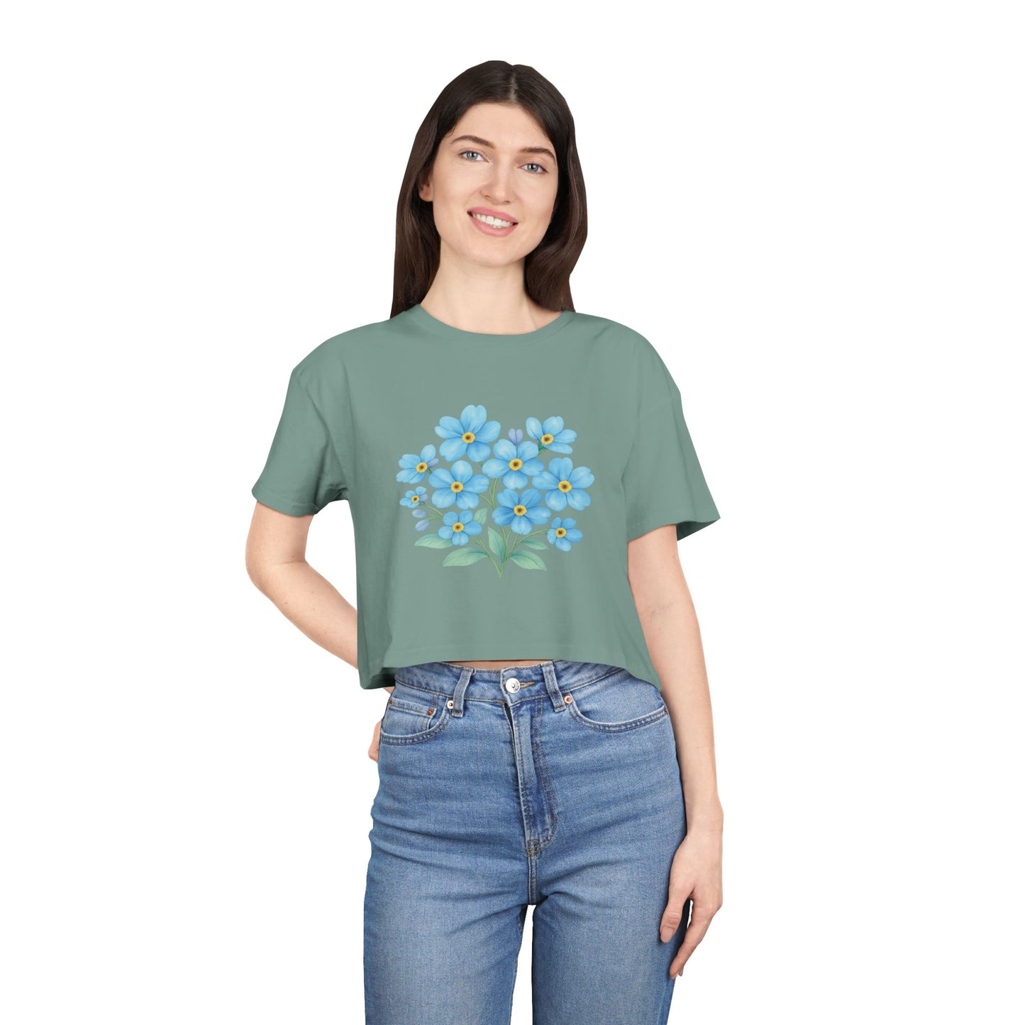 Midnight Forget-Me-Not Crop Top