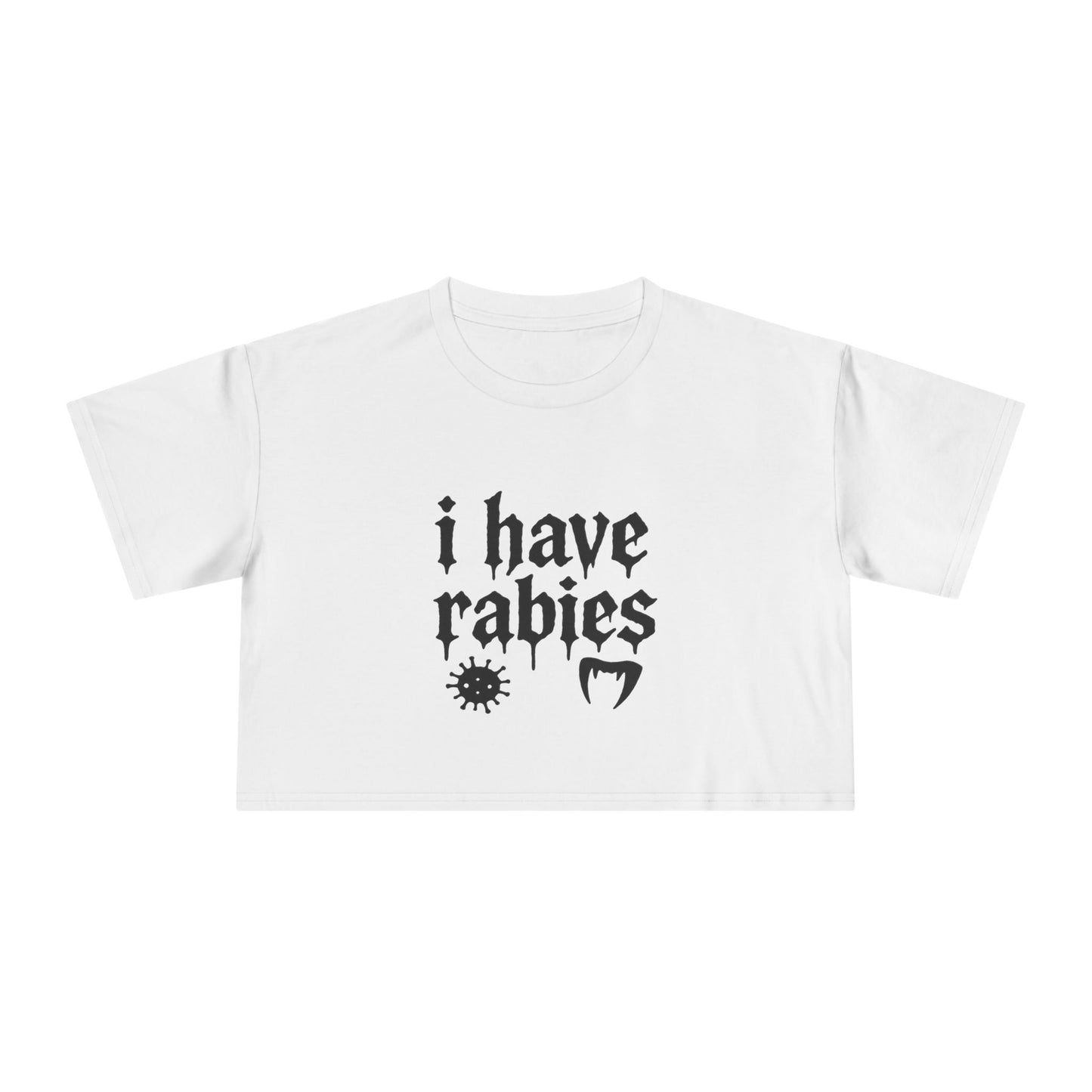 Women's Crop Tee - Fun & Quirky Tee with 'I Have Rabies' Design, Perfect for Casual Outings, Halloween, Gifts, Statement Shirt, Unique [...]
