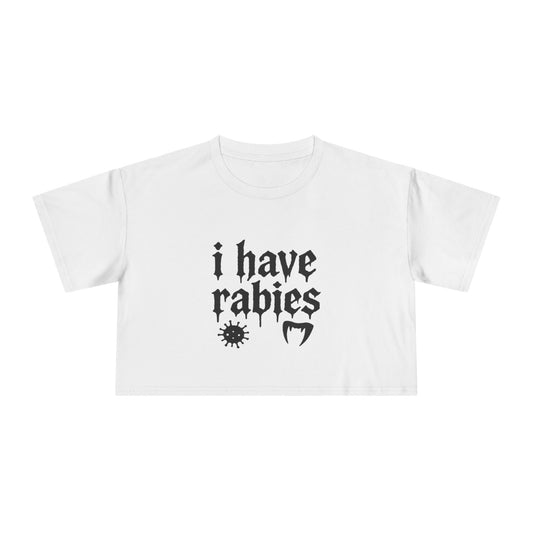 Women's Crop Tee - Fun & Quirky Tee with 'I Have Rabies' Design, Perfect for Casual Outings, Halloween, Gifts, Statement Shirt, Unique [...]