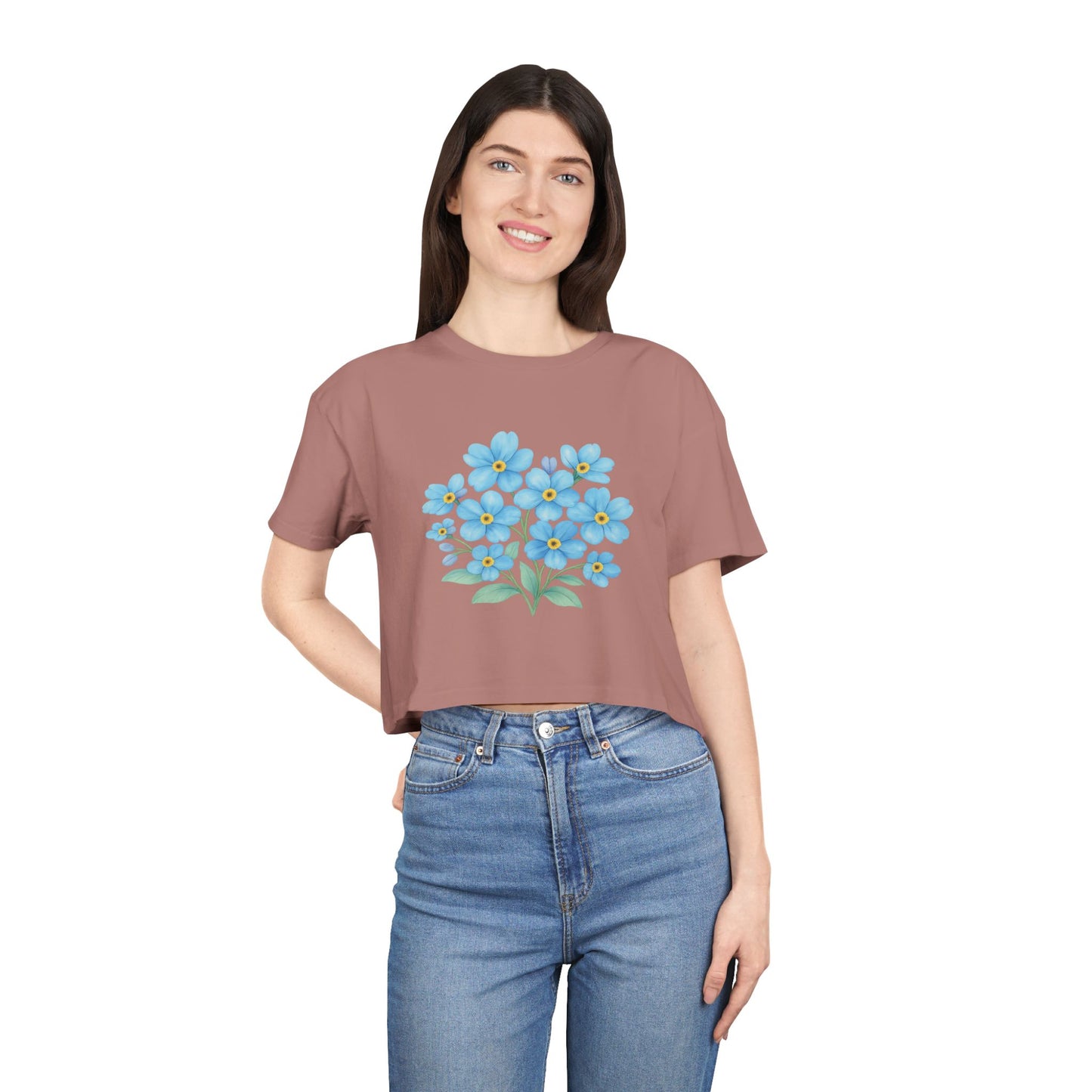 Midnight Forget-Me-Not Crop Top