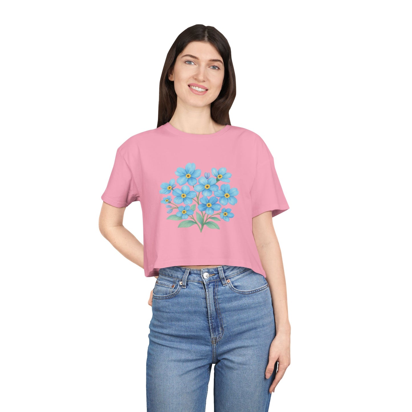 Midnight Forget-Me-Not Crop Top