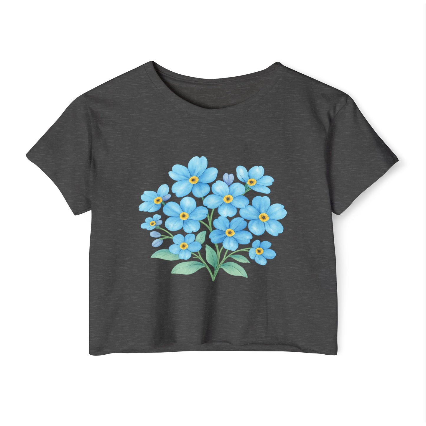 Midnight Forget-Me-Not Festival Crop Top