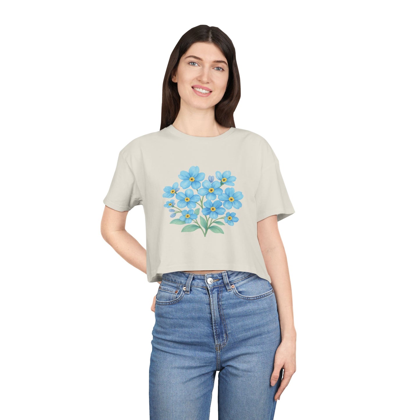 Midnight Forget-Me-Not Crop Top